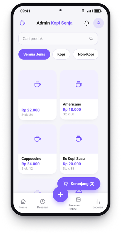 Layar kasir